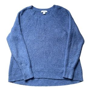 Coldwater Creek Large Sweater Blue Cable Knit Womens